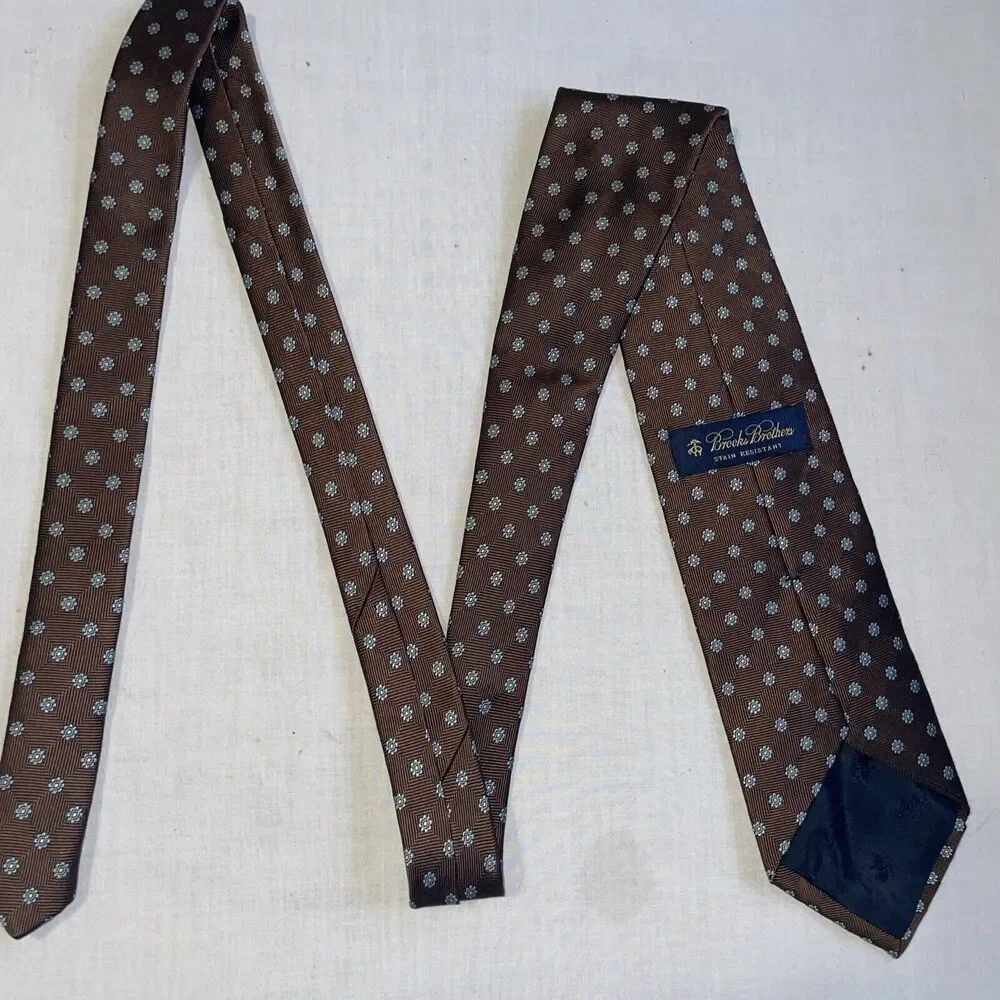 Brooks Brothers Men’s Dress Tie Size 58” Brown Floral Business Formal City